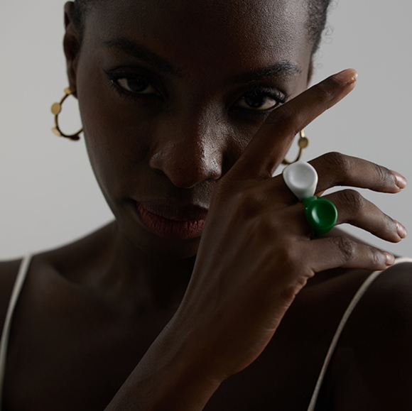 Exquisite Designer Enamel Ring - Picture 2 of 9